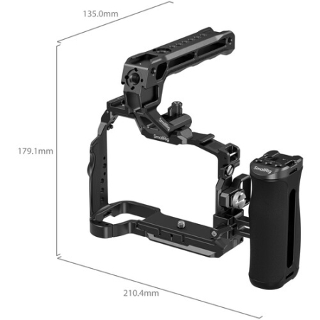SmallRig 6704 - klatka, uchwyt górny i boczny, zacisk kabla do Sony a7R VI - wymiary